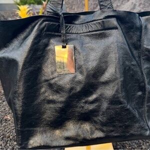 Furla Black Leather Tote Bag – Made in Italy